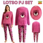 Toy Story Women’s Lotso Pink Pyjama Lounge Set – Cozy Soft Warm Fleece Xmas Gift