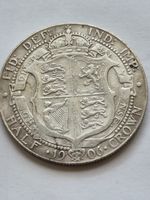 1906 King Edward VII Half Crown .925 Sterling Silver Coin Very Nice Condition