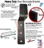 Door Security Barricade Brackets VERY STRONG 50mm x 8mm Heavy Duty  (Pair)