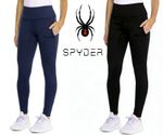 Spyder Moto Hybrid Legging brushed lined Pockets Women's Active Gym NAVY BLACK