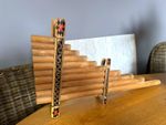 Bamboo Pan Flute Andean Style Brown with Decorative Bands Medium Bore
