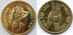 Heads I win Coin Nude Woman Naked Girl Risque Erotic Naughty Lady Gold Lustre US