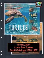$20.00 Scott Value - 2014 TUVALU Turtles Sea 2 s/s South Pacific CV MNH NH UMM
