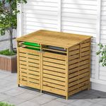 LARGE OUTDOOR WHEELIE BIN STORAGE DOUBLE SHED WOODEN DUSTBIN RUBBISH SCREEN SHED