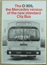 MERCEDES BENZ O 305 CITY BUS Sales Brochure 1970s