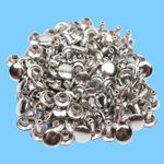 Silver Double Cap Rivets Studs Leather Craft for Bag Rapid Repair Various Sizes