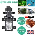 12V Water Pump High Pressure Diaphragm Self Priming 130PSI 6L/Min For Car Clean