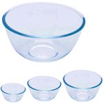 Pyrex Round Mixing Glass Bowl Dish Microwave Ovenproof Baking Clear 0.7/1/2.0/3L