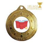Beer Pong Medal Air Hockey Croquet Water Balloon Gold Award FREE Engraving 1P4T