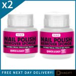 2 x NUAGE NAIL POLISH REMOVER SPONGE 55ML WITH ACETONE TWIST OUT QUICK EASY USE