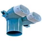 Blauberg BlauFast 117x52mm 2 Port Ceiling Plenum Box Semi Rigid Radial MVHR