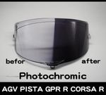 Photochromatic UV Transition visor lens for AGV PISTA GP R GP RR Corsa R