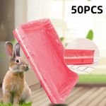 50Pcs Transparent Pet Tray Film Cover Elastic Cage Tray Cover for Dog Cat Rabbit