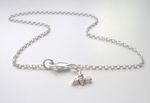 925 Solid Sterling Silver Anklet, Bee Charm Ankle Bracelet, Ankle Chain 9" - 12"