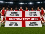 FREE DESIGN YOUR OWN FOOTBALL FLAG. 5FT X 3FT.CUSTOM FLAG ADVERTISING BANNER UK