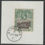 St HELENA  1912 KG5 PICTORIAL 1/2d on  piece with MADAME JOSEPH FORGED POSTMARK