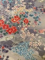 13"x44" Japanese  kimono silk fabric/ Chirimen crepe, lavender  AB29