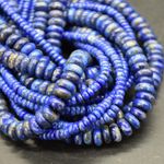 Lapis Lazuli Rondelle Beads - 4mm 6mm 8mm - 14" strand, For Jewellery Making