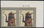 2008 USA, COFEEPOT 5C PLATE NO CORNER MARGIN HORIZ. PAIR, NO DIE CUT, SC.#3756Ab