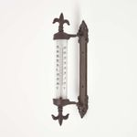 Cast Iron Garden Thermometer Wall Mounted Ornate Window Frame Temperature