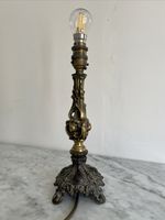 Vintage Brass Metal Ornate Table Lamp Base Working 14”
