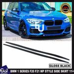FOR BMW 1 SERIES F20 F21 MP STYLE SIDE SKIRT EXTENSION LIP BLADES GLOSS BLACK