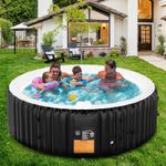 4-Person Blow-Up Hot Tub with 120 Air Jet Massage System 72" × 71" × 25" 211Gal