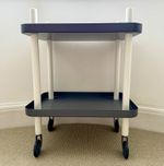 NORMANN COPENHAGEN 2-TIER METAL DRINKS SERVING TROLLEY BAR GREY & WHITE