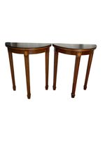 A pair of Maitland-Smith Marlborough Demi Lune occasional wall tables