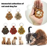 Dog Fur Storage Keychain, Cute Leather Paw Keychain Pet Hair Keepsake Keyring