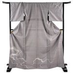 Silk Kimono Dress Gray Purple M Used