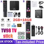 TV98 Android 14.0 Smart TV Box Quad Core 16GB UHD 8K 5G WiFi BT Media Player