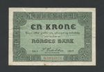 NORWAY 1 krone note 1917  Krause 13 Banknotes