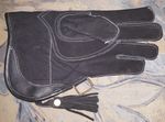 Nubuck Leather Double Skinned Falconry Glove 12" ,Large Standard Size, Black
