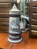 1970 Avon Handcrafted in Brazil Lidded Beer Stein Tankard