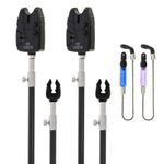 2 x Bite Alarms With Bank Sticks Indicators And Ball Rests. Carp Fishing Tackle