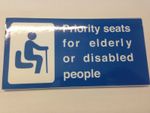Bus Priority Seat for the Elderly and Disabled Sticker PSVAR DDA Coach