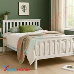 Small Double 4ft Wooden Bed Frame With Mattress Slots Pine Wood Solid Furniture