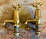 Original Victorian Solid Brass Taps x2