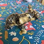 Elephant Figure ornament Safari Animal Print decoupage Collage