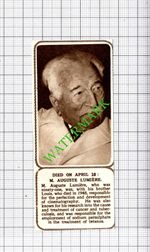 Auguste Lumiere Obituary   -1954 SMALL Cutting