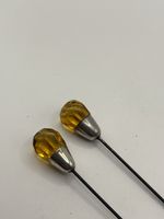 PAIR CHESTER 1897 CITRINE SILVER MOUNTED   HAT PINS (B37)
