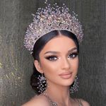 11cm Tall Crystal Handmade Tiara Earrings Set Wedding Queen Pageant Crown Adult