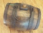 X LARGE OAK HARVEST COSTREL IRON BOUND DEVON CIDER BARREL EARLY 19th CENTURY #3