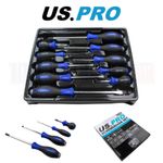 US PRO Tools 10 Piece Screwdriver Set Phillips & Slotted With Magnetic Tip 1621