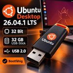 Ubuntu Desktop 26.04.1 LTS Live and Install USB Flash Drive 32GB 