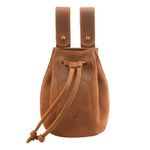 Drawstring Leather Belt Ammo Pouch Storage Bag for Slingshot Balls Portable