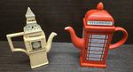 2x Price Kensington Potteries Teapot Telephone Booth and Clock teapot England