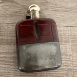 James Dixon Leather Pocket Hip Flask Metal Base, Hinged Cap & Cup silver plated
