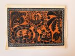 Vintage Fijian Masi Tapa Art Set of 2 – Degei Legend & Bure Kalou